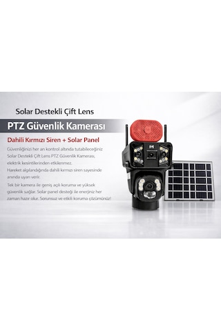 Unw-x59 2 Li 4g Solar Güvenlik Kamerası 1 Sabit + 1 Hareketli Esım Li, 20gb İnternet Dahil, 32gb Sd Kart Hediyeli, 9mp, Renkli Gece Görüşlü