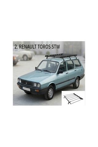 Oluklu Tavan Sepeti Renault R12 Toros Stw Uyumlu 4 Ayaklı Bagaj Sepeti 1988-2000