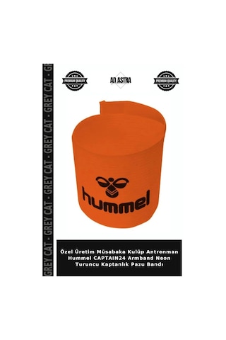 Özel Üretim Müsabaka Kulüp Antrenman Hummel Captaın24 Armband Neon Turuncu Kaptanlık Pazu Bandı