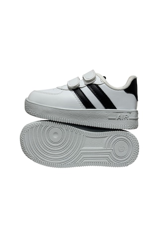 Papucumun Dünyası Günlük Bebek Çocuk Sneaker Cırt Cırt Bantlı Spor Ayakkabı Yürüyüş Ayakkabısı Beyaz - Siyah
