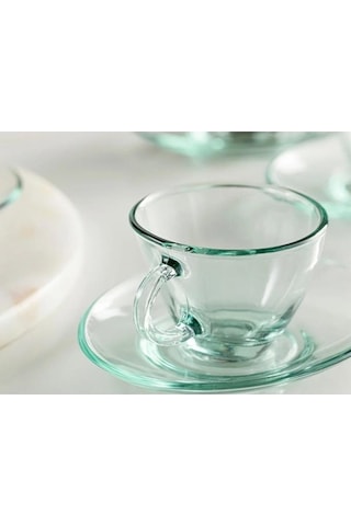 98396 Cam 4lü Aware 230cc Asimetrik Penguen Çay Nescafe Fincan Takımı