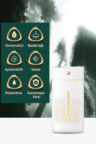 1000 Ml Ultrasonik Hava Nemlendirici Işıklı Buhar Makinesi