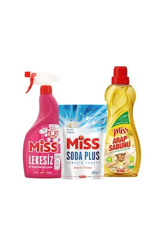 Miss Lekesiz Sprey + Soda Plus Beyaz Sabun 500 Gr + Arap Sabunu 1 Lt 3 Lü Set Diğer