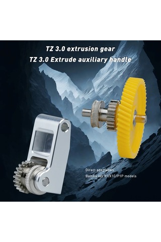 Jeemson Bambu X1c/p1p İçin Dlc Sert Çelik Dişli Ekstruder Seti - Sert Çelik+pom+alüminyum, 1.75mm Filament Desteği Pet-cf, Paht-cf, Pla, Abs Vb. Diğer