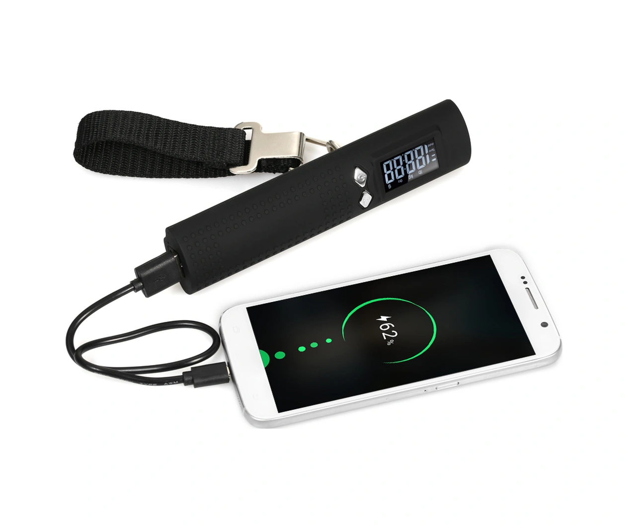 Youmex 3'lü Çok Fonksiyonlu Seyahat Aleti: Bagaj Terazi + 2600mah Power Bank + 3 Modlu Fener, 50kg Aralığı, 0.5% Hassasiyetli Dijital Ölçüm Diğer