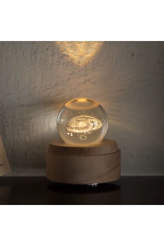 Yifomall "led Işık Projeksiyonlu Dönen Kristal Küre Müzik Kutusu - Usb Şarjlı Dekoratif Hediye"