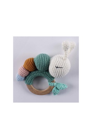 Amigurumi Renkli Tırtıllı Çıngıraklı Diş Kaşıyıcı Çok Renkli
