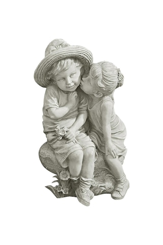 Reçine Süsler Bahçe Dekorasyonu Bahçe Heykelleri Bahçe El Sanatları Gibi Erkekler Ve Kadınlar Öpücük Sevimli1 Adet-beyaz
