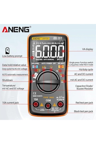 Aneng An113d Dijital Multimetre Akıllı Otomatik