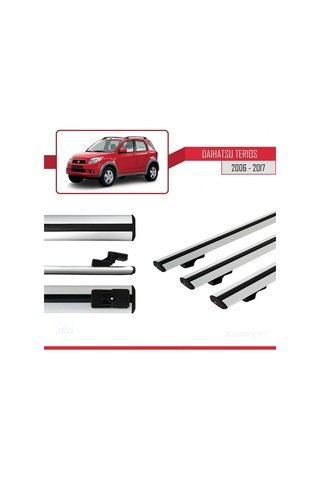 Daihatsu Terios 2006-2017 Arası İle Uyumlu Basic Model Ara Atkı Tavan Barı Gri 3 Adet