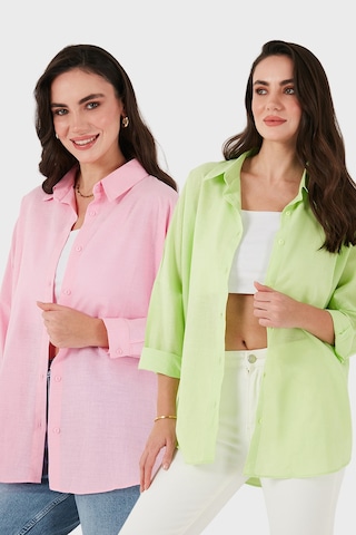 Sd Luxury Bayan Gömlek 6781001s2 Pembe-fıstık Yeşil Pembe-fıstık Yeşil