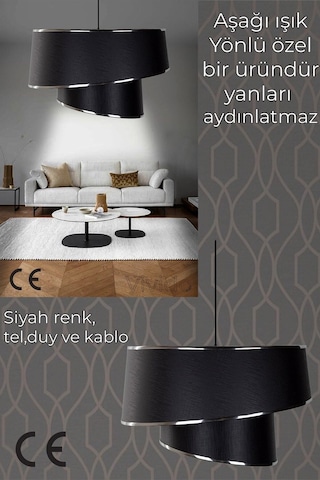 Siyah Orion Avize Siyah