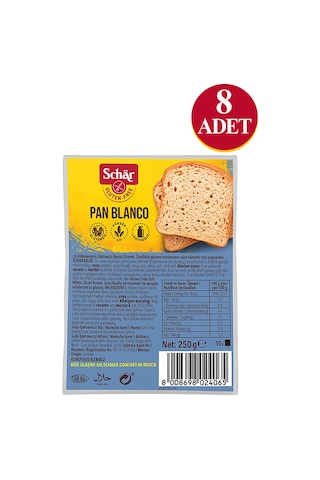 Schar Pan Blanco Glutensiz Ekmek 8 x 250 G