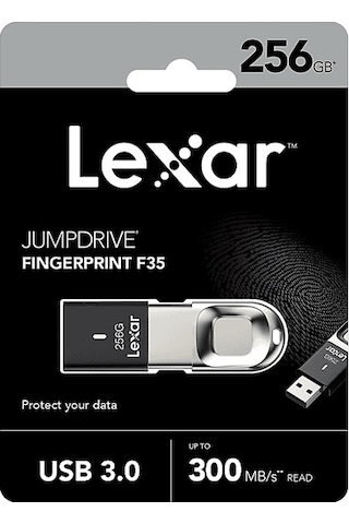 Lexar Fingerprint F35 Pro 256 Gb Usb Bellek Siyah