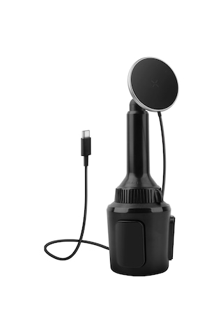 Energea Magdrive 2in1 Izgara Klipsli Ve Bardaklık Bölgesine Takma Aparatlı 15w Kablosuz Şarjlı Manyetik Magsafe Araç Tutucu - Siyah