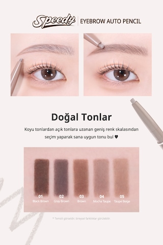 Peripera Speedy Eyebrow Auto Pencil 01 Black Brown