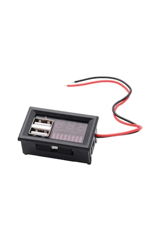 Digital Akü Dijital Voltaj Seviye Ölçer 12v 2x Usb Cıkıslı Powermaster Pm-23278
