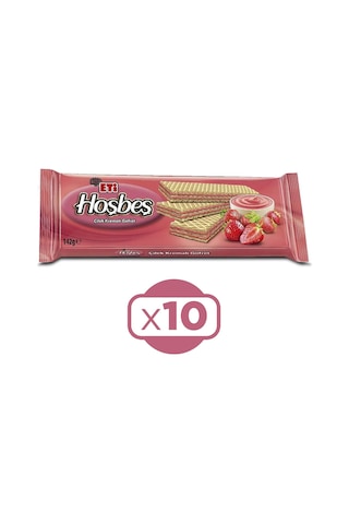 Eti Hoşbeş Çilek Kremalı Gofret 10 x 142 G