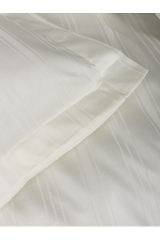 Cotton Box Smart Bambu Saten Çift Kişilik Nevresim Takımı Stripe Ekru