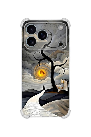 Printify Apple iPhone 17promax İle Uyumlu Simya Serisi Sarmal Yolculuk Tasarımlı Uv Baskılı Köşe Korumalı Antişok Kılıf Şeffaf