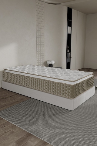 Aksviva Mocha Tek Kişilik Pedli Paket Yaylı Yatak 30 Cm BEYAZ