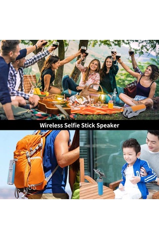 Symbee Mavi 5200mah Powerbank, Bluetooth Hoparlör, Selfie Çubuk, Fener Ve Telefon Tutucu İle Eli Serbest Konuşma Desteği