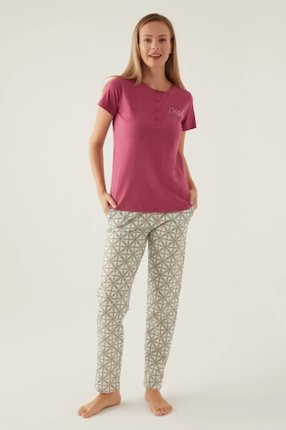 Arnetta 2881 Pamuklu Kısa Kol Kadın Pijama Takımı Mürdüm