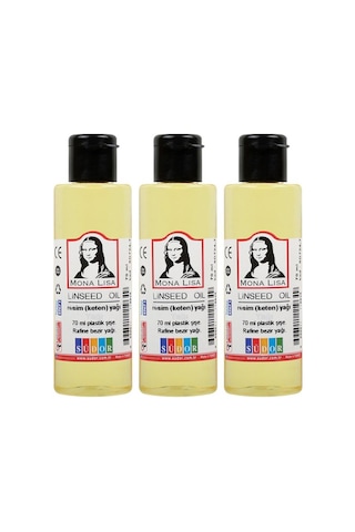 Keten Yağı 70ml 3 Adet Resim Yağı Monalisa Rafine Bezir Yağı Yağlı Boya İncelticisi Yağlı Boya Yardımcı Malzemesi