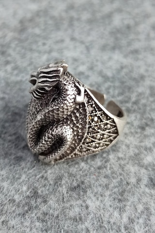 Game of Thrones Targaryen Ejderhası Şekilli Gümüş Kaplama Erkek Yüzük