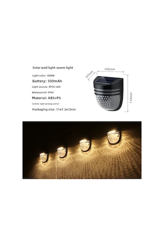 Mufunye Ev, Bahçe Ve Duvar İçin Su Geçirmez Güneş Enerjili Aydınlatma Lambası - 6-12 Saat Sürekli Işık, Kolay Kurulum Yh0613