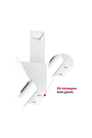 Simfer 8704 60CM Premium Dokunmatik Beyaz Cam Davlumbaz