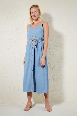 Gimer - Ip Askılı Elbise - Lev1235G Mavi