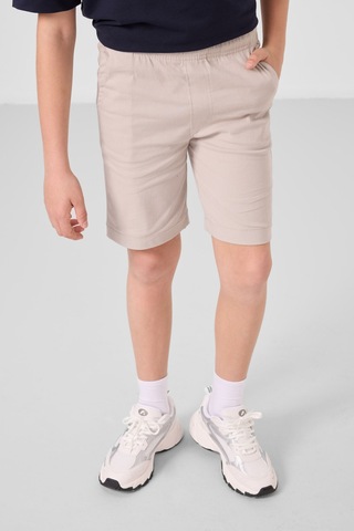 Lacivert-taş Pamuklu Oversize Fit Dokuma Hafif Esnek Chino Erkek Çocuk Şort Takım - 11278 Lacivert