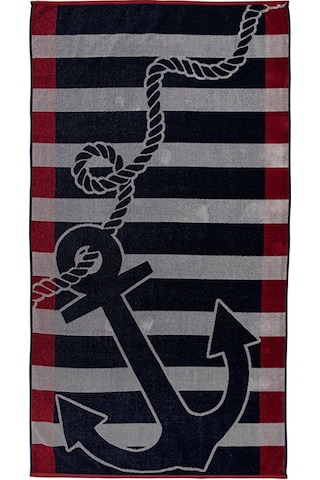 Özdilek Cannes Grey Anchors Kadife Plaj Havlusu 86x162 400109