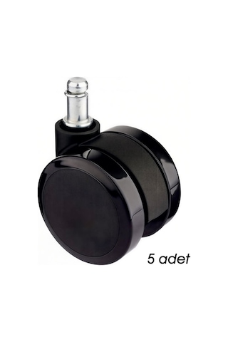 Ofisbazaar Yedek Sandalye Tekerleği 60 Mm 5'li Paket Siyah Siyah