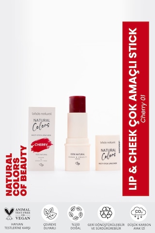 Bade Natural Lip & Cheek Cherry 01 Çok Amaçlı Stick %100 Doğal