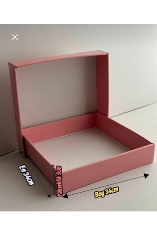 E-ticaret Karton Kutusu 34 34 5cm 3 Adet Toz Pembe Hediyelik Eşya Kutusu