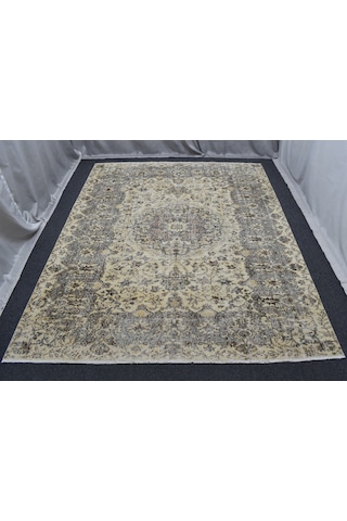 Zehra Abla Halı Vintage 6m2 El Dokuma Şaheser Eskitme Doğal Naturel Yün Salon Halısı 5849 Renkli