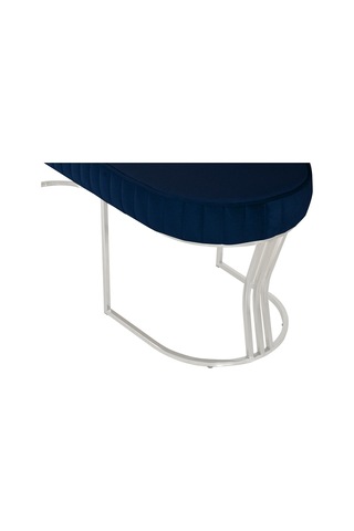 Viego Silver Striped- Mavi Kapitoneli Chester Model Puf & Bench & Koltuk & Uzun Makyaj Puff & Yatak Ucu &önü
