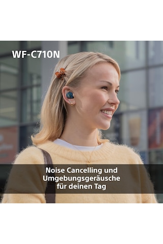 Sony Wf-c710n - Gerçek Kablosuz Gürültü Önleyici Kulaklık, Hafif, Dokunarak Çalıştırma, Çok Noktalı Bağlantı, Ipx4, 40 Saate Kadar Pil, Hızlı Şarj, İos Ve Android Uyumlu, Cam Mavisi