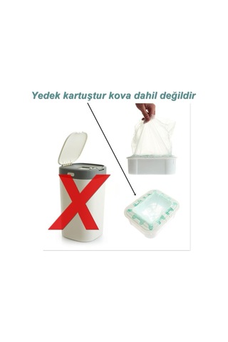 Motek Bebek Bezi Kovası Yedek Kartuşu 505ad Bez Kapasitelidir Kova Değildir Yedek Kartuştur Beyaz