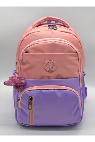 Suya Dayanıklı İlk Okul Çantası 3'lü Seti Unisex Çocuk İlkokul Çantası Ldc-8010 Pudra-lila Purple