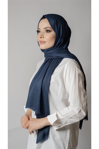 Petrol Mavisi İnce Çizgili Şal Viskon Kumaş Bursa Dolama 202111 17 Petrol Mavisi