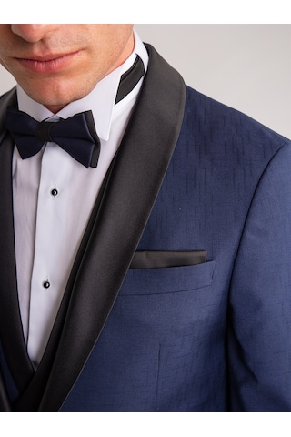 Dufy Lacivert Erkek Modern Fit Şal Yaka Smokin Takım - 61328 Lacivert