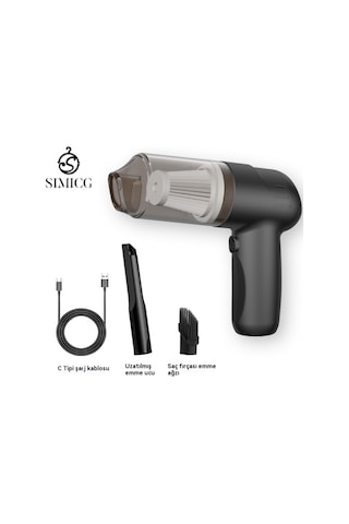 Araba Elektrikli Süpürgesi, Kablosuz, Taşınabilir, Elde Taşınabilir, Küçük, Mini - Siyah