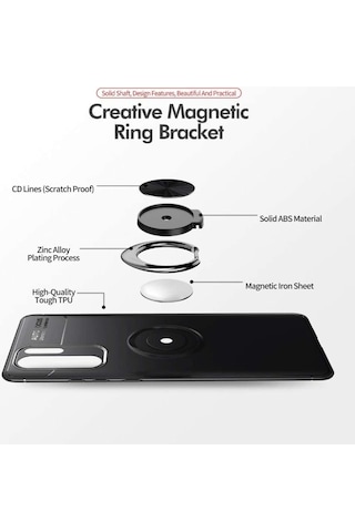 Huawei P30 Pro Yüzüklü Manyetik Ravel Kilif 513799863