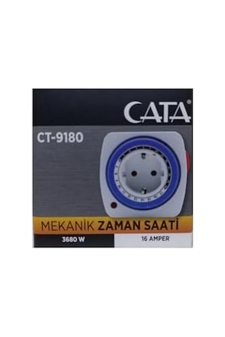 Ct-9180 Zaman Ayarlı Priz Mekanik Ayarlanabilir, Cata-9180 Mekanik Zaman Saati