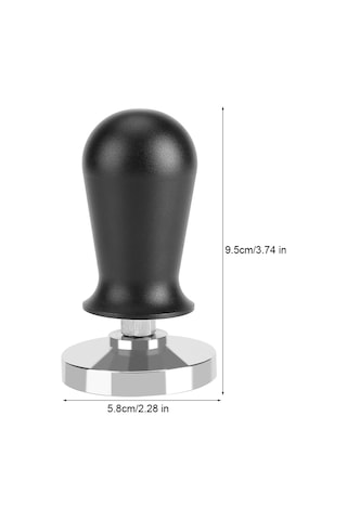 Yaozixa 304 Paslanmaz Çelik Espresso Tamper 58mm - Düz Taban, Ergonomik Aluminyum Sap, Eşit Basınç Dağılımı
