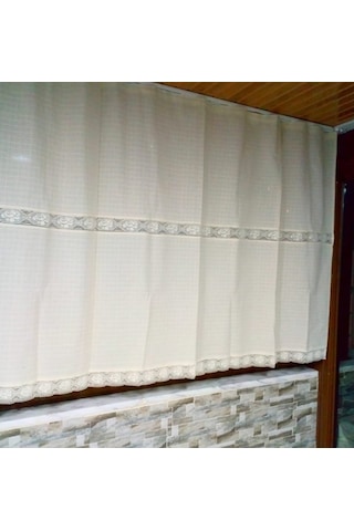 Buldan Perde Çift Dantelli Naturel (140X300)