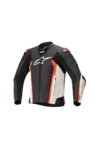 Alpinestars Missile V2 Deri Korumalı Motosiklet Montu Beyaz - Kırmızı - Siyah